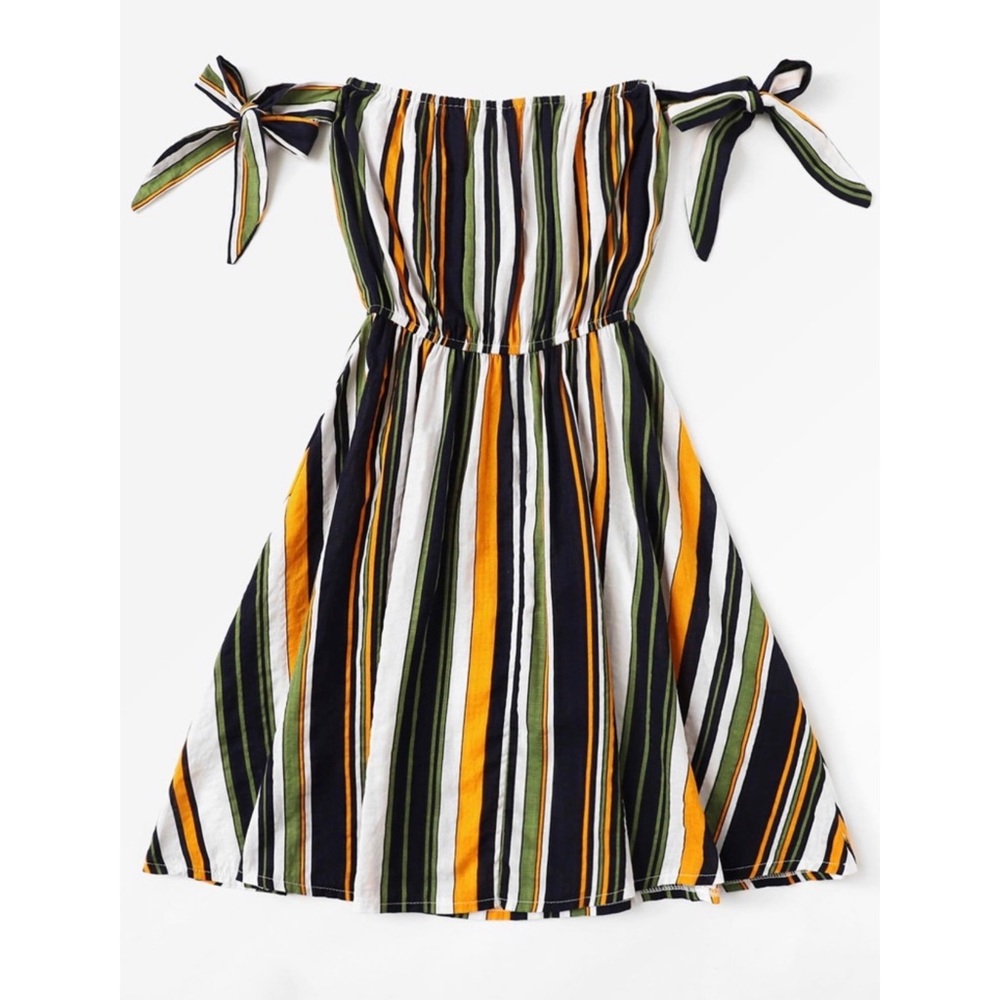 Boho striped tie dress